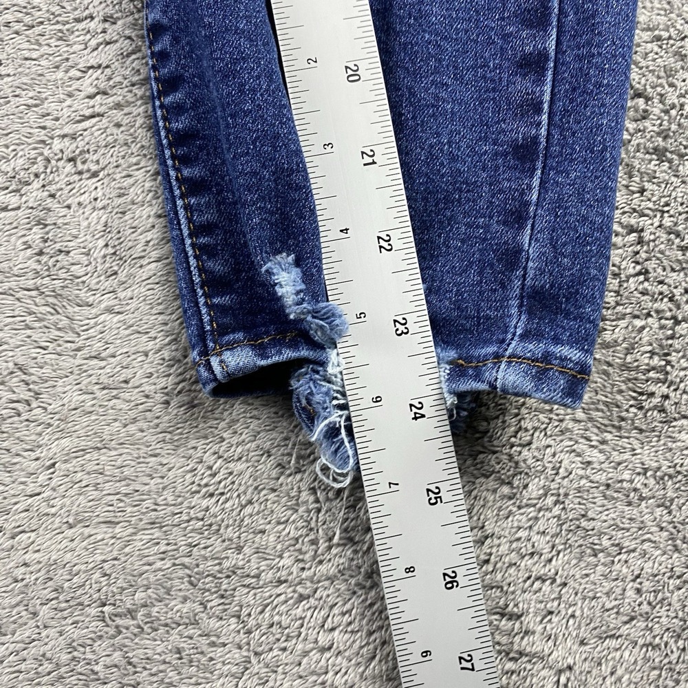 Denizen From Levis Boyfriend Jeans Womens 2 W26 Blue Distressed Hem Mid Rise - Picture 6 of 16